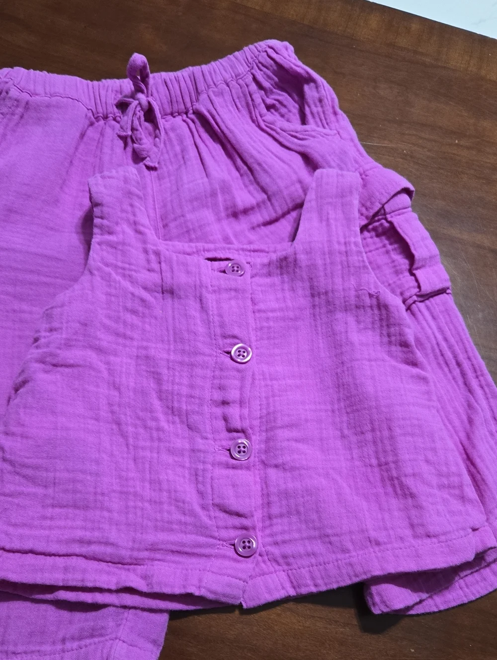 GAP Baby Bright Magenta Gauze Tank and Pants Set Size 2t